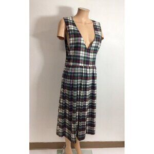 Flannel Plaid Maxi Dress Romper Womens Small